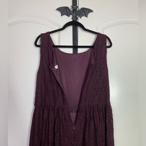 Coldwater Creek Deep Wine Lace Mini Dress Zipper Back, Feminine, Elegant size 16 - Picture 6 of 12